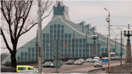 Die neue lettische Nationalbibliothek in der Hauptstadt Riga