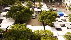 The Greenmarket vor unserem Hotel. Ein sehr interessanter Ort, wo man so manches Souvenier kaufen kann
